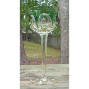 Baccarat Malmaison Emerald Green Rhine Wine Glass 7 3/8"